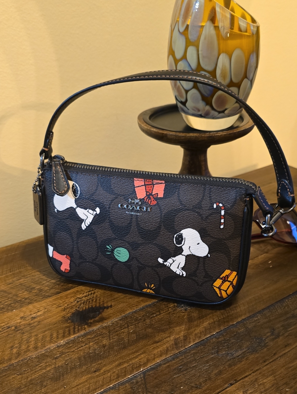 NWT Coach Mini Shoulder Bag with Multicolor Snoopy Print